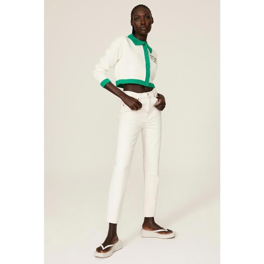 Louna White Cropped Tennis Cardigan Size XS